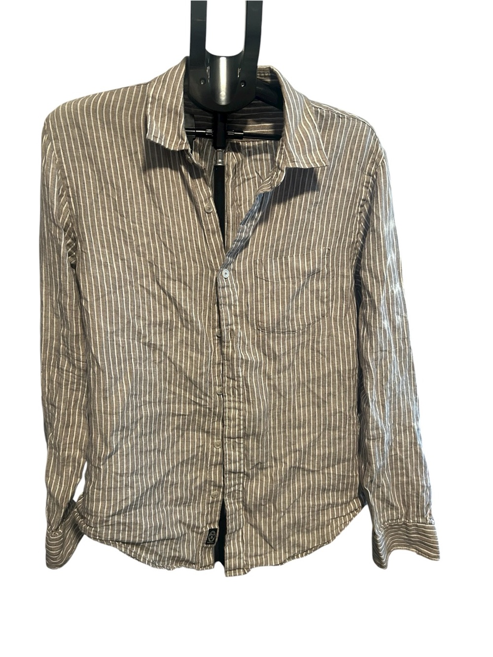 Todd Snyder NY Linen Striped Long Sleeve Button Down Shirt Mens Size L
